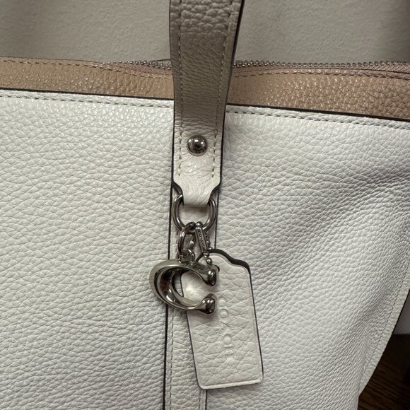 Coach May Tote Bag NEW Cream and Beige with Silver hardware - Picture 4 of 15